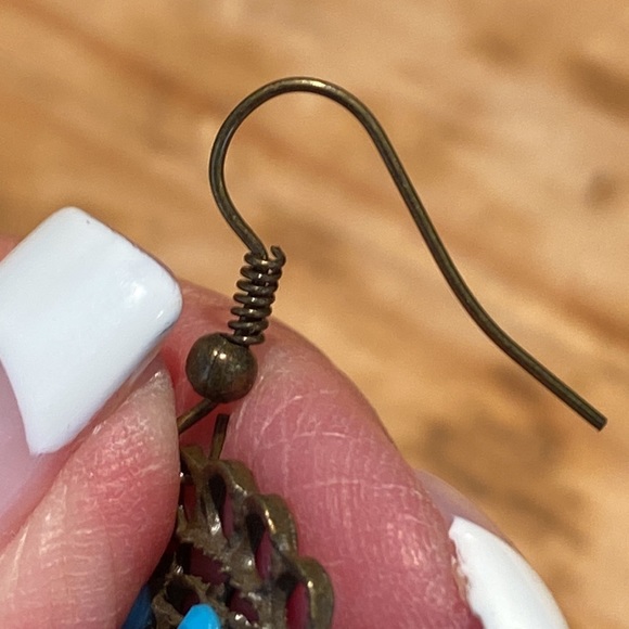 🎉 NEW‼️ DREAM CATCHER TURQUOISE BOHO EARRINGS ‼️ - Picture 7 of 10